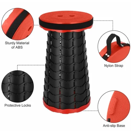 Chaise pliante ronde portable en plastique,